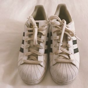 Adidas Black and White Superstar Sneakers